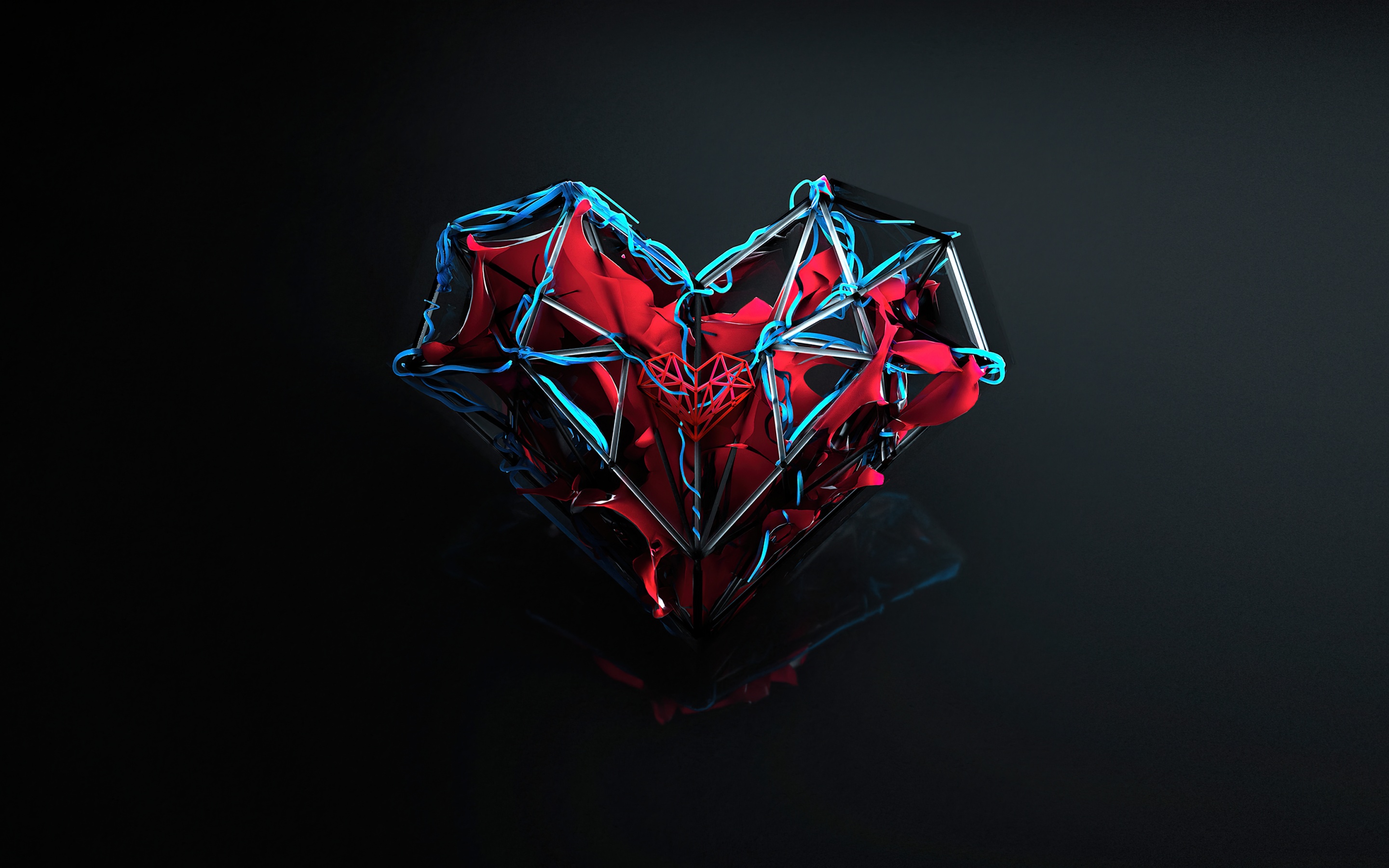 Love heart Wallpaper 4K, Dark aesthetic