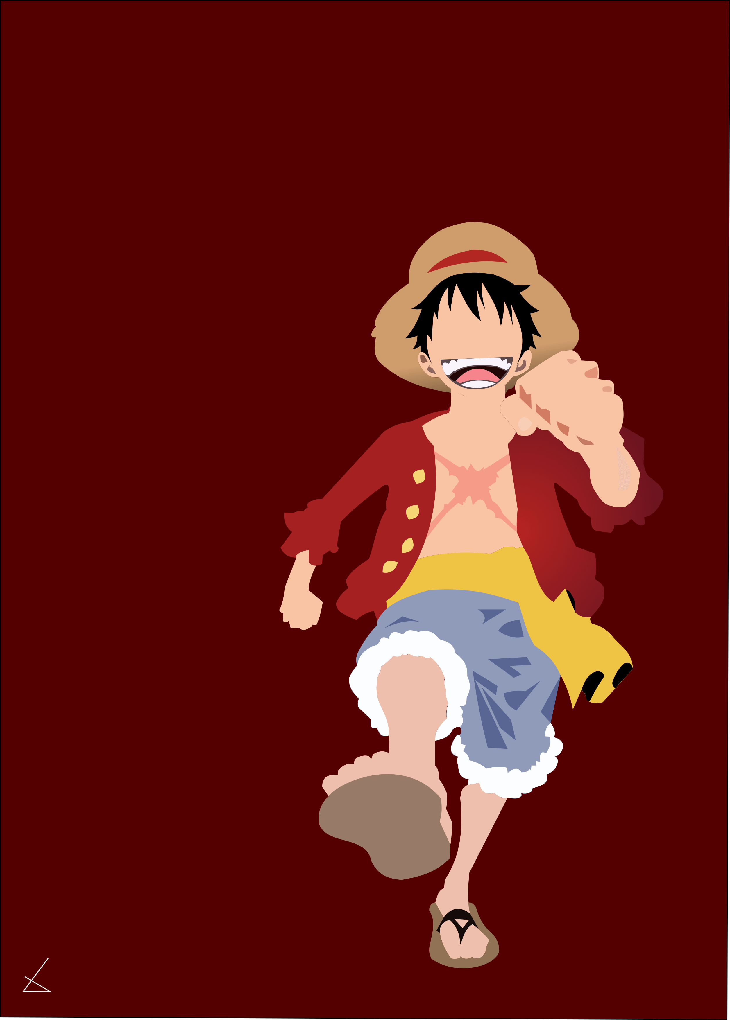 Minimalist Luffy wallpaper for y'all