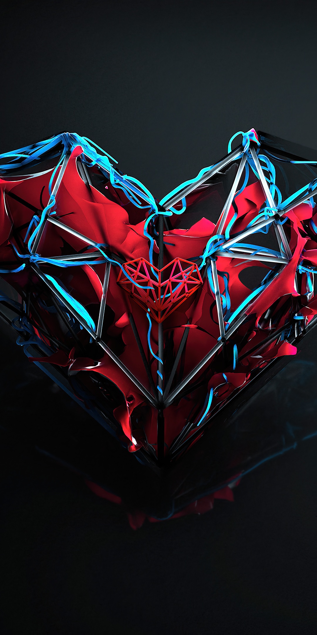 Love heart Wallpaper 4K, Dark aesthetic