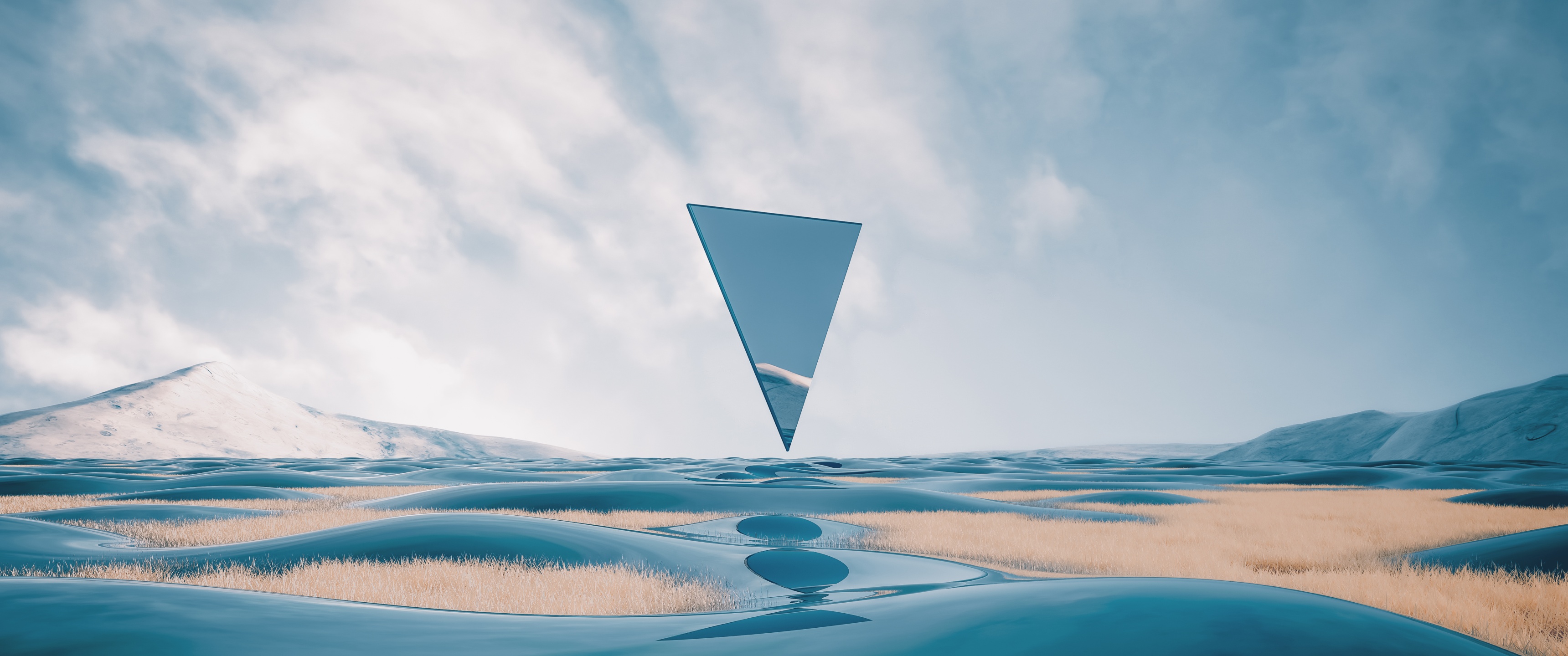 Triangle Wallpaper 4K, Landscape, Glass