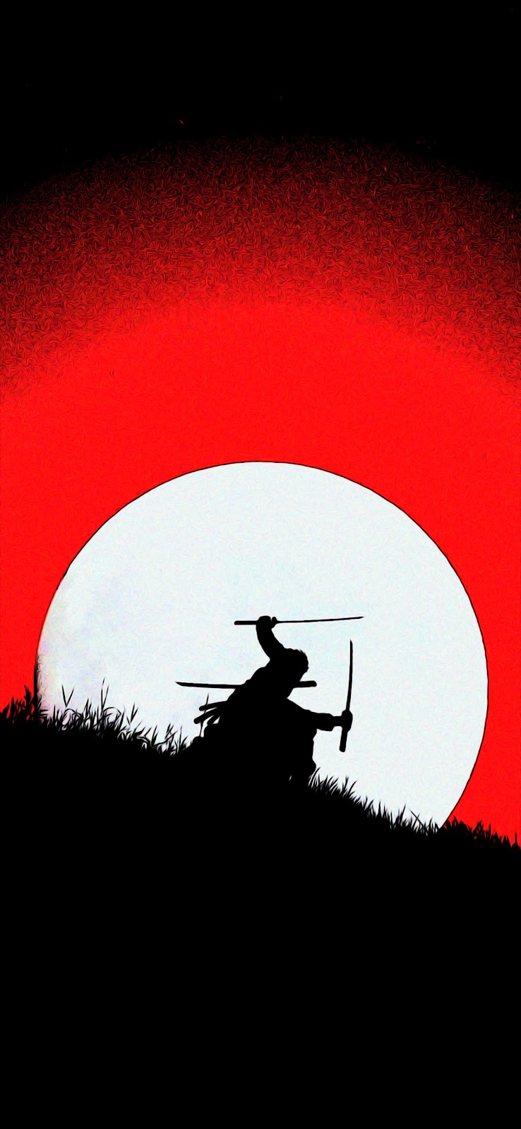 Silhouette Samurai Phone Wallpaper: One Piece