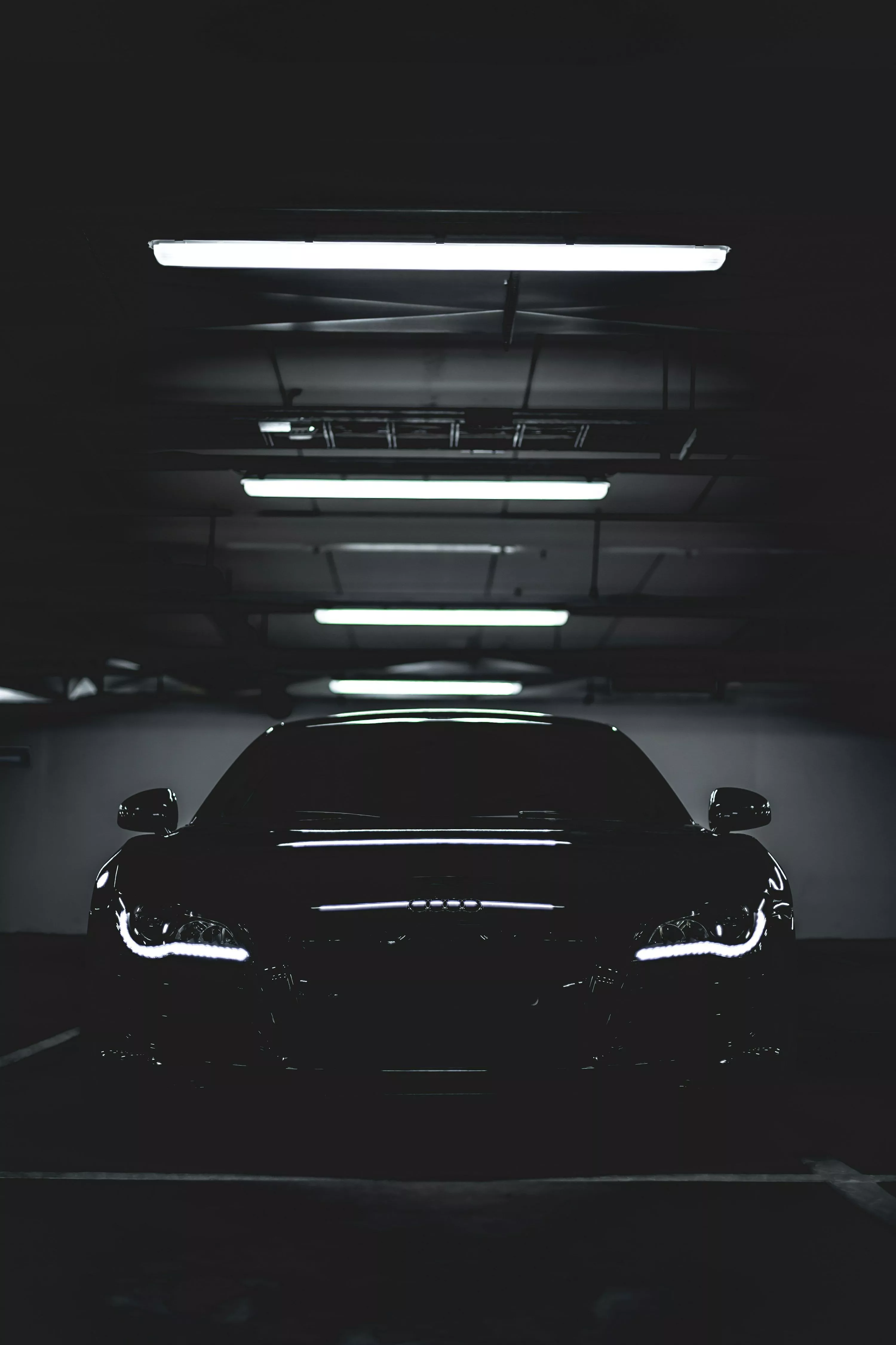 Parked black car photo