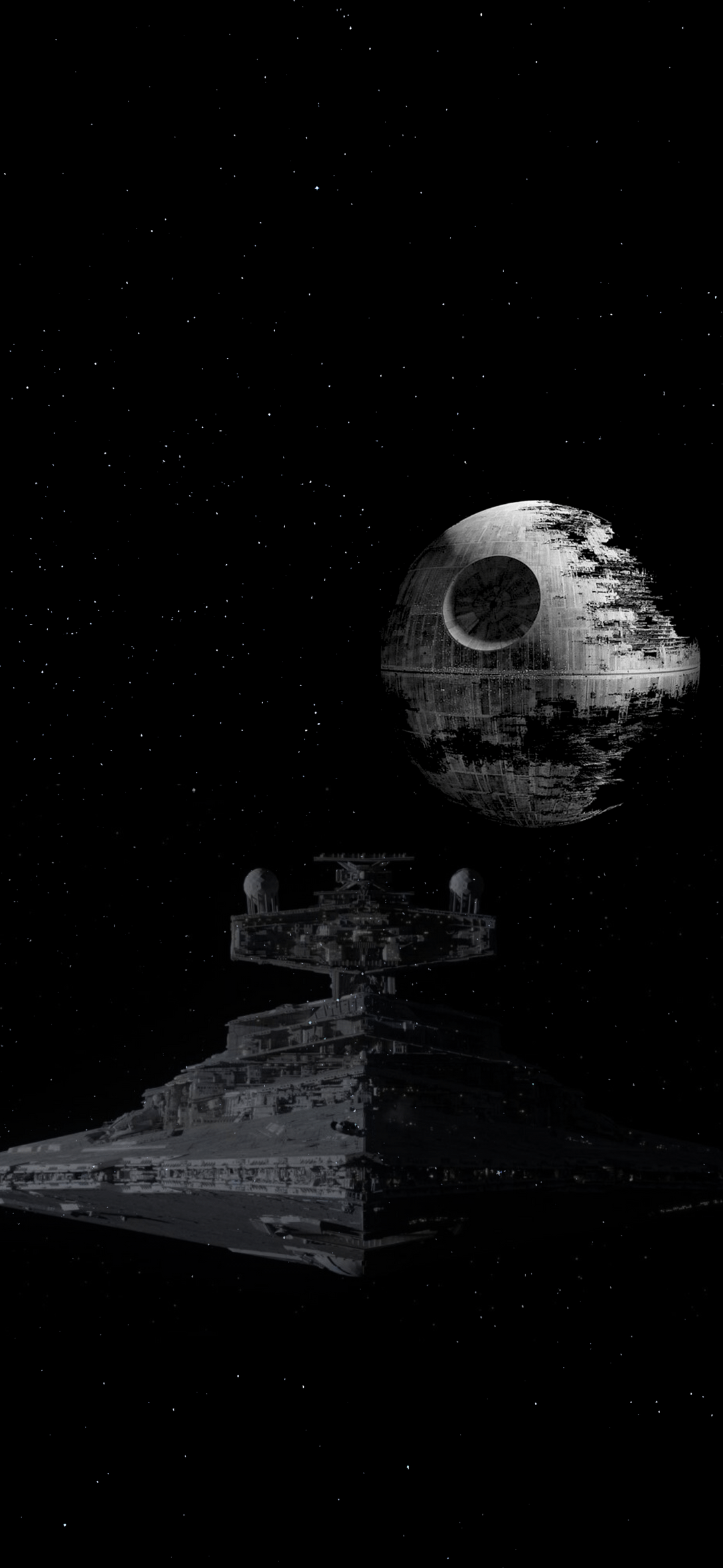 Death Star and Star Destroyer Wallpaper