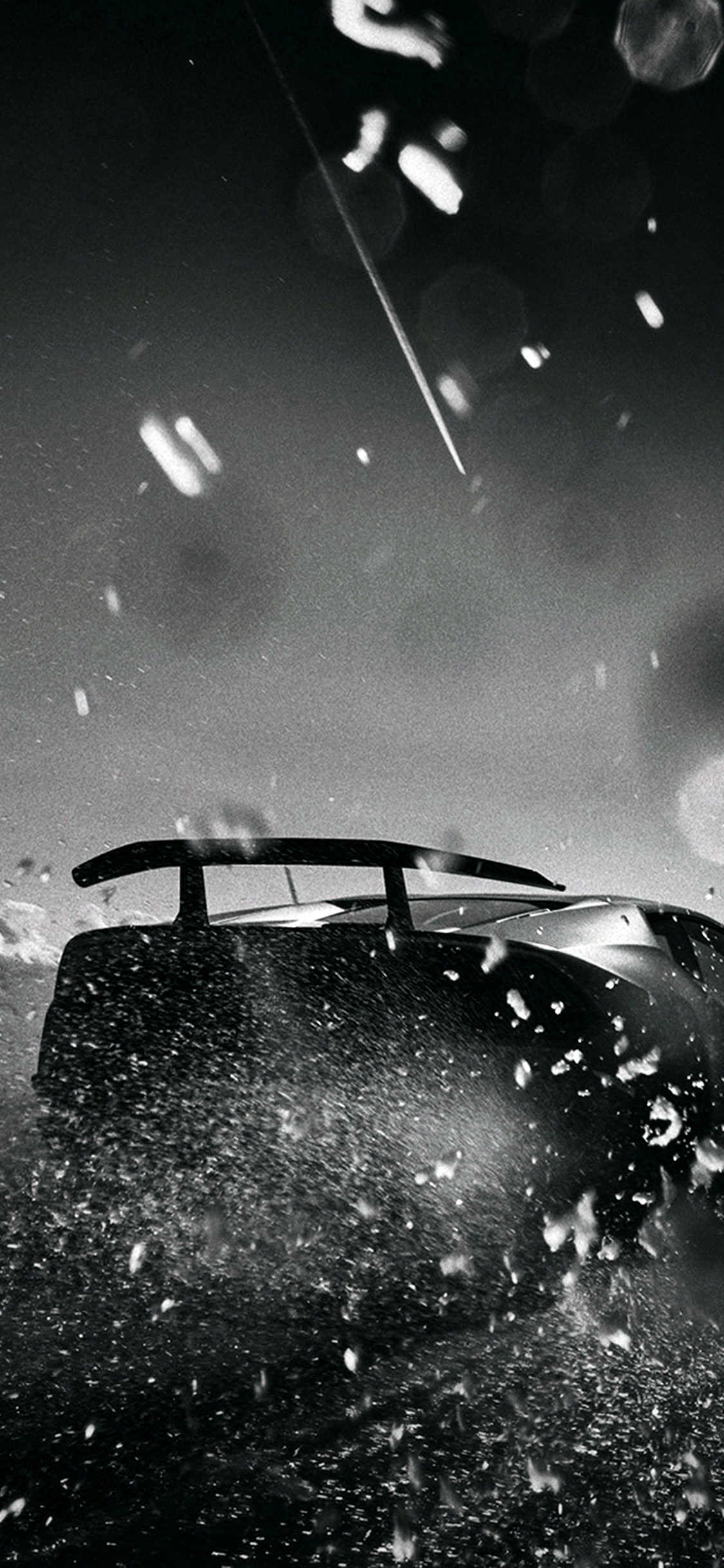 Racing Car Bw Dark Art Bokeh Wallpaper