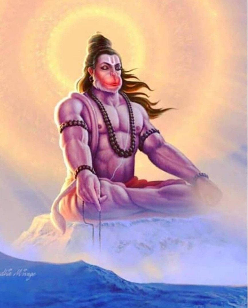 Hanuman Ji HD Over Water Wallpaper