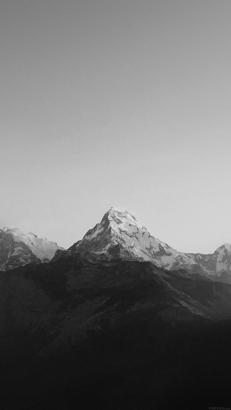 Mountain Bw Dark High Sky Nature Rocky