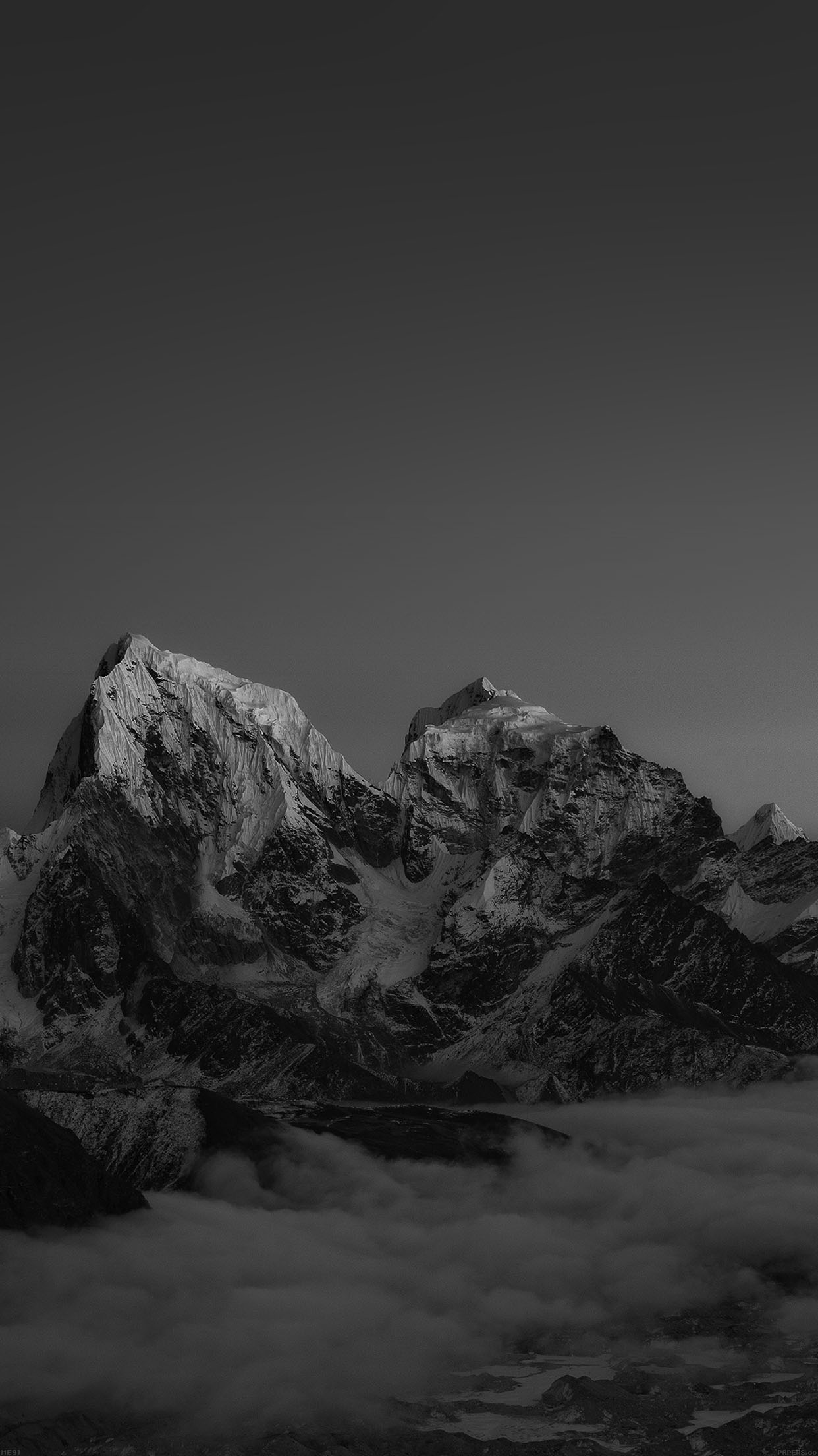 Himalaya Sunset Dark Mountain Art