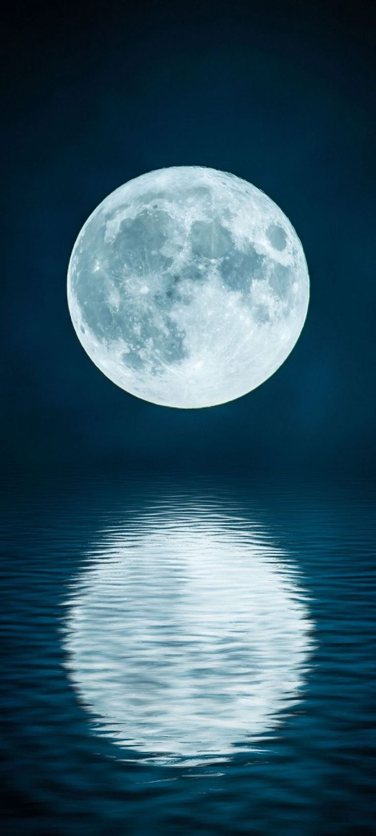 Full Moon Water Reflection Phone Wallpaper