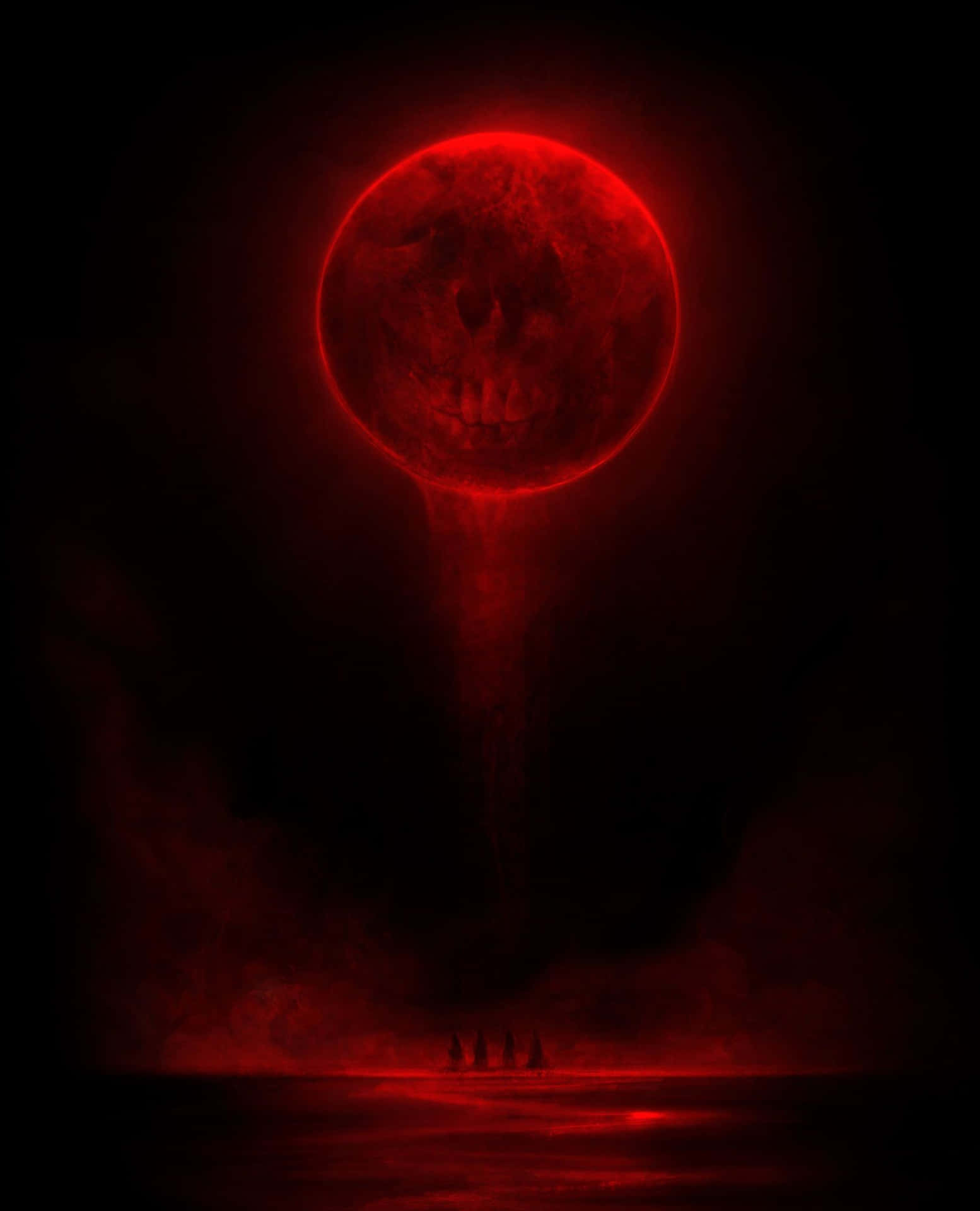 Download free Neon Red Blood Moon Phone