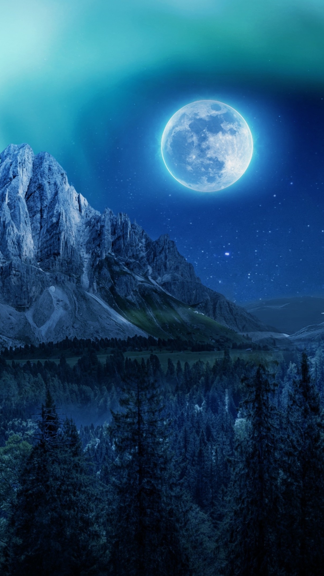 Download Full Moon Aurora Borealis