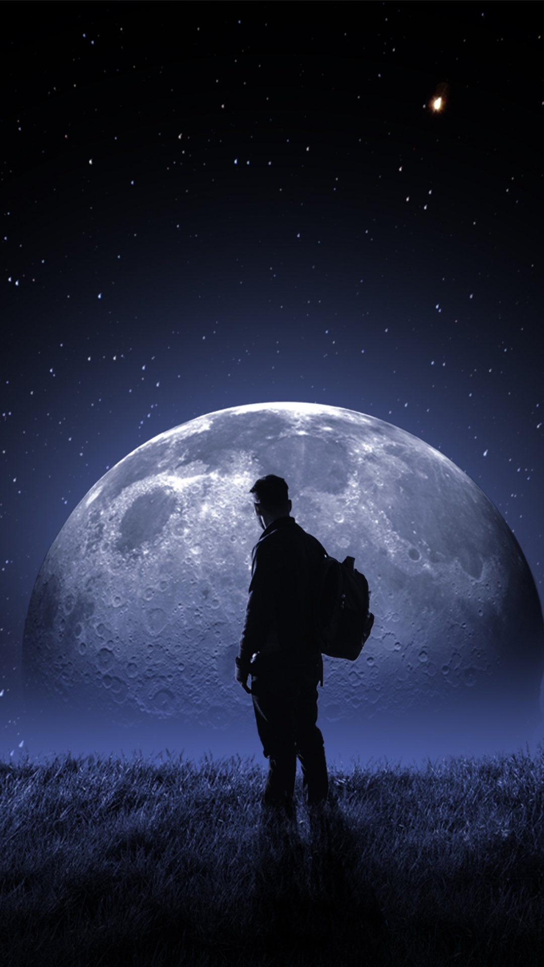 Moon Wallpaper 4K, Surreal, Night sky