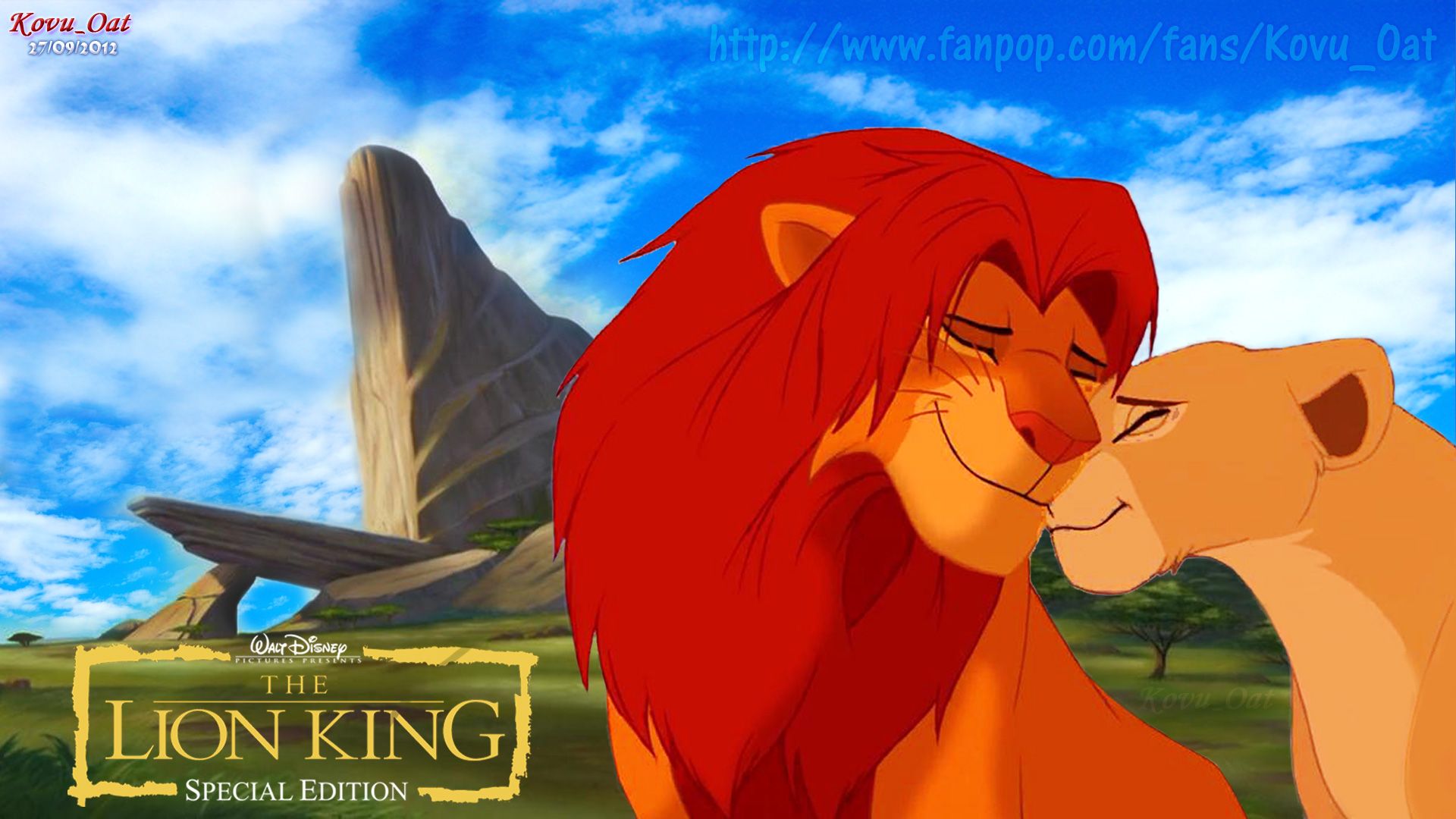 Simba Nala Love at Pride Rock HD wallpaper Lion King