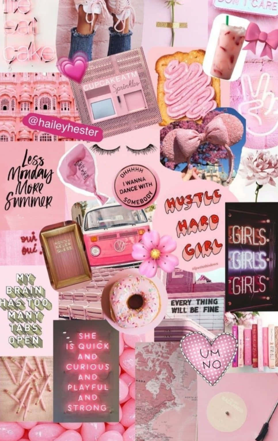 Aesthetic Pink Collage Wallpaper