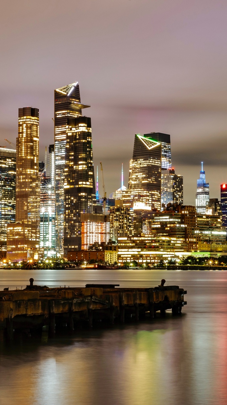 Wallpaper 4K, Illuminated, Skyline, Sunset