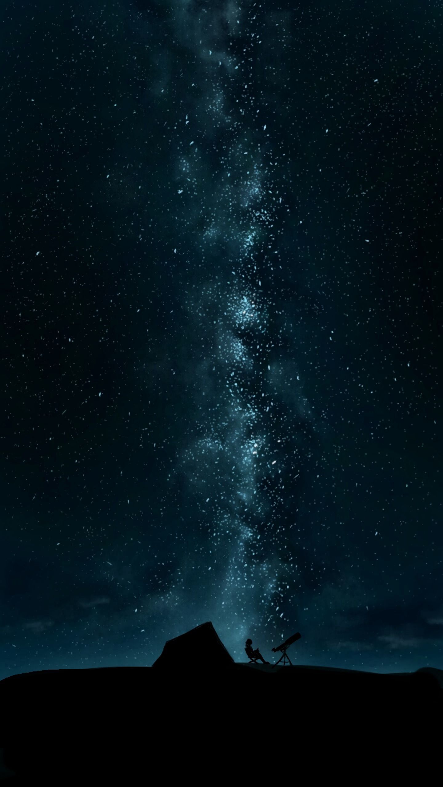 Mobile wallpaper: Night, Telescope