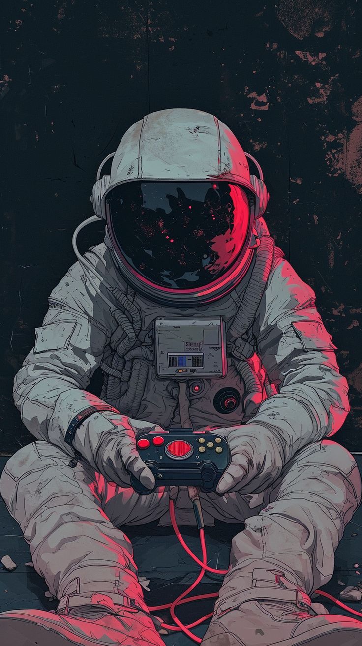 Gaming Astronaut. iPhone Wallpaper