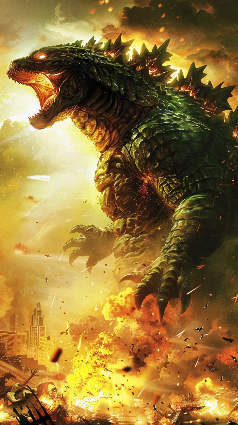 AI Godzilla wallpaper, image