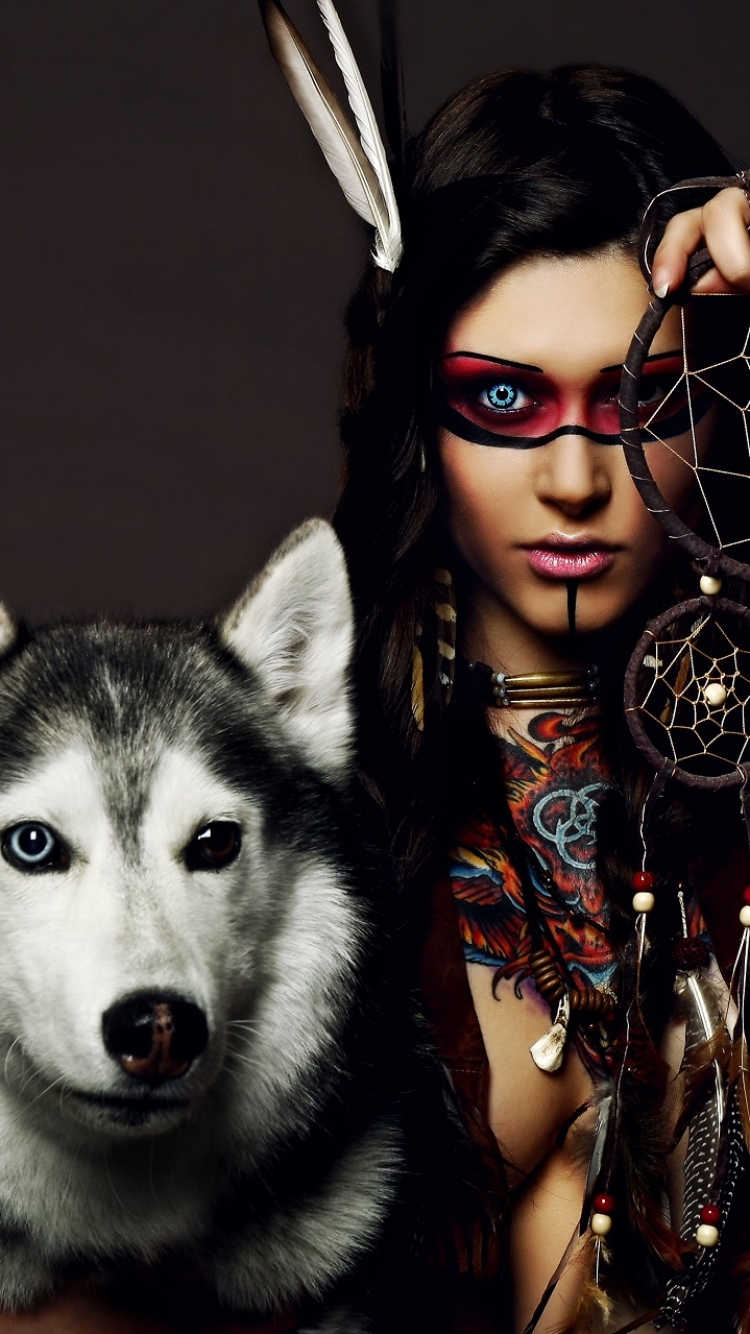 Download Dreamcatcher Dog Husky Woman