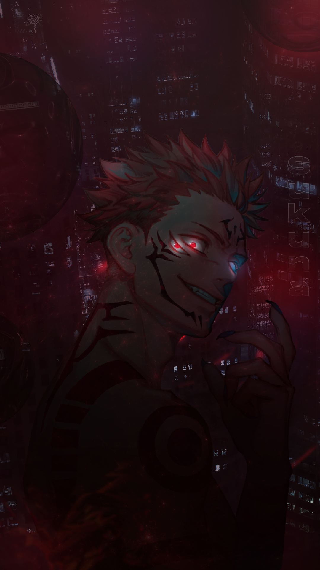 face, smiling, Jujutsu Kaisen, Ryomen