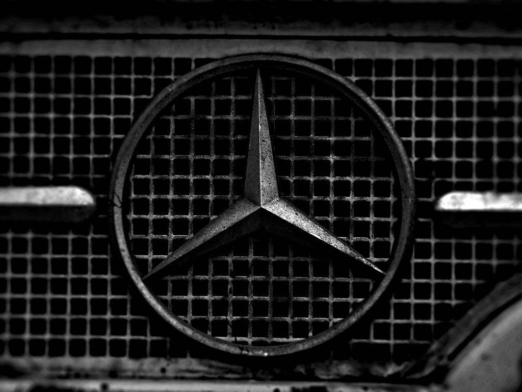 Wallpaper Old Car, Mercedes Benz, Logo