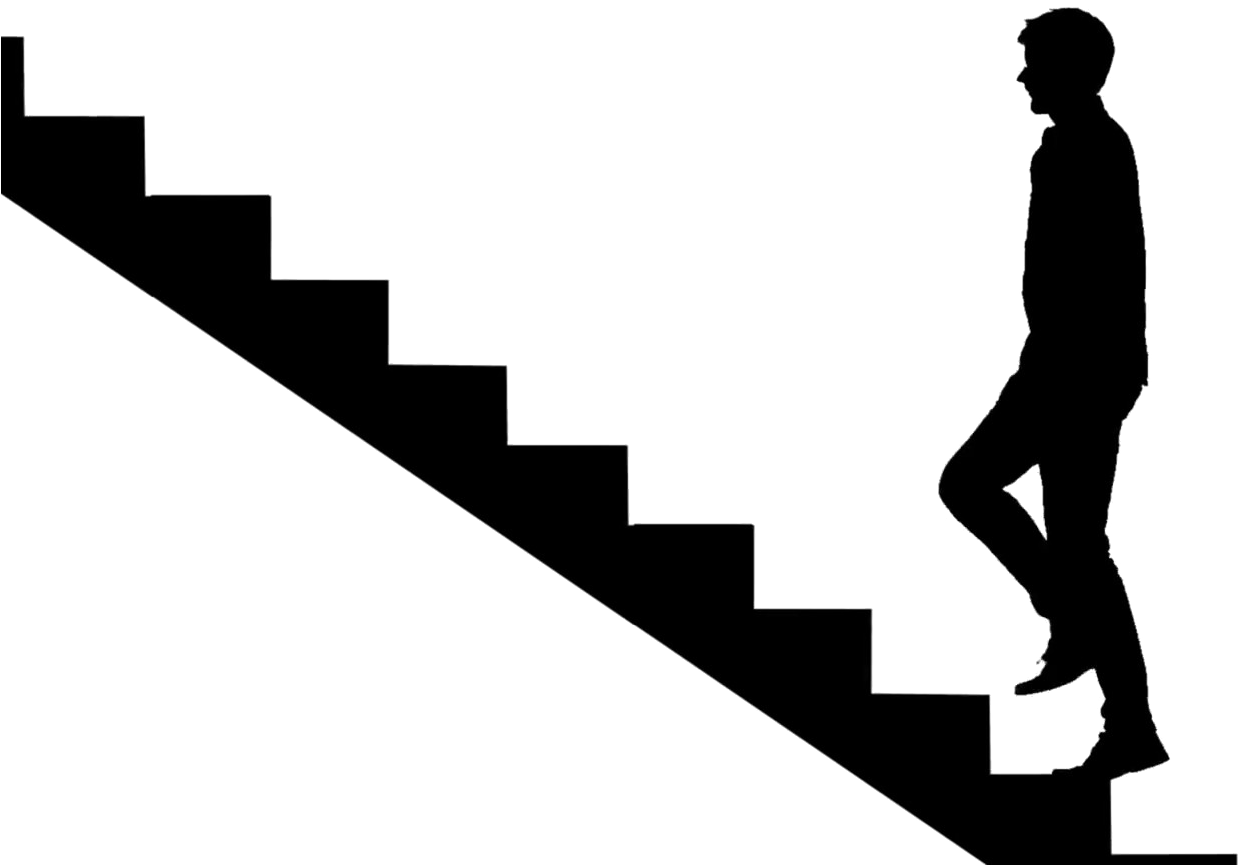 Download Man Climbing Stairs Silhouette