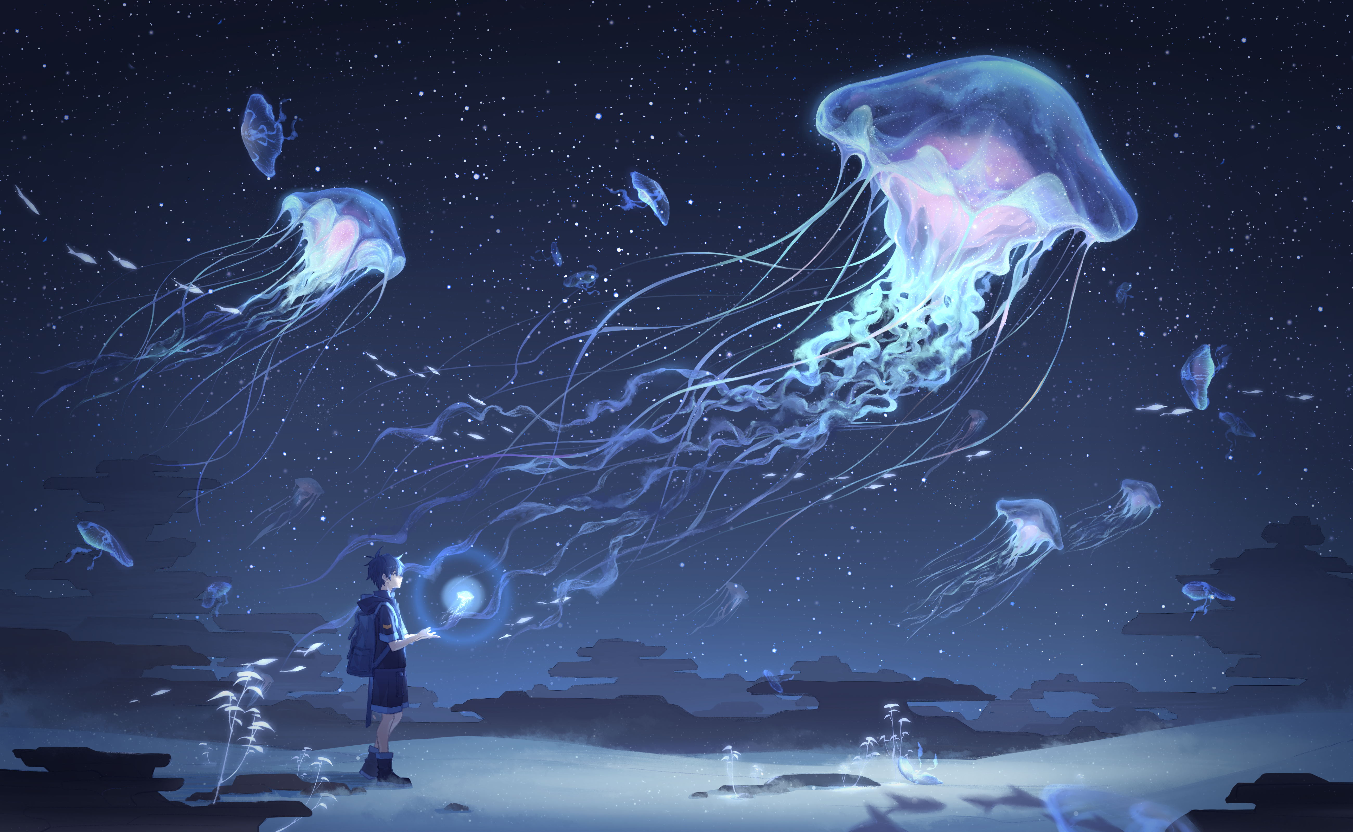 HD desktop wallpaper: Anime, Jellyfish