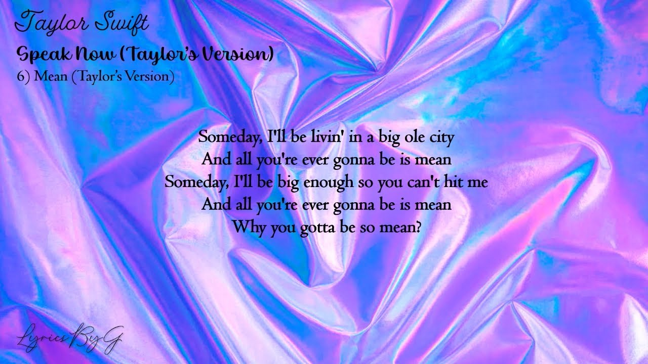 Taylor Swift Mean Taylor's Version