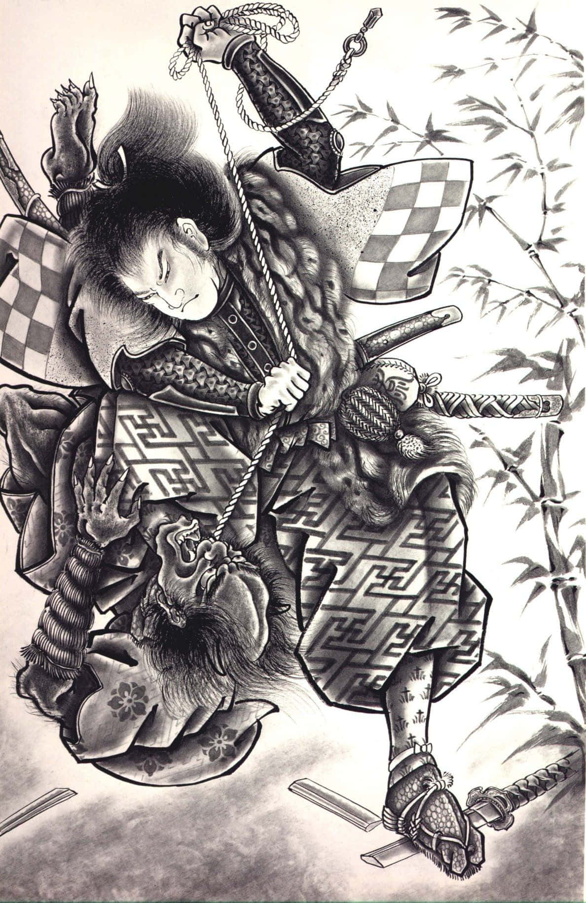 Drawing Of A Samurai With A Sword