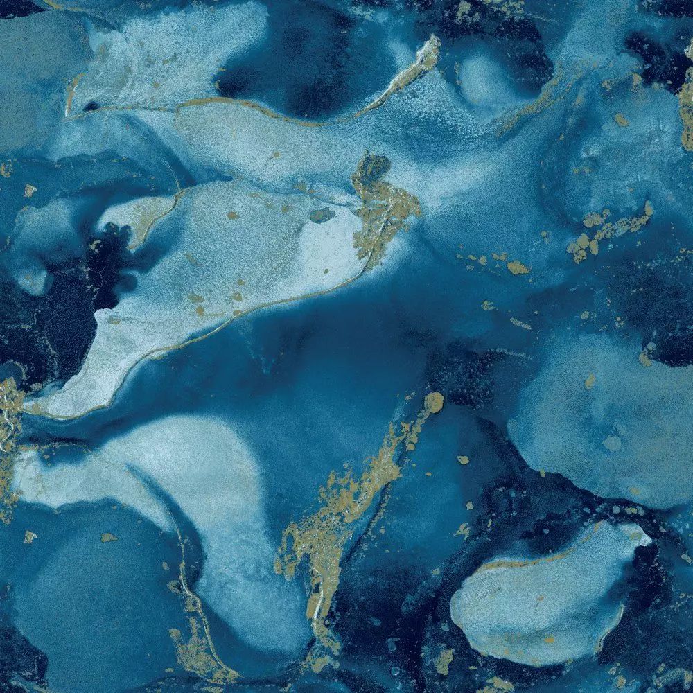 Blue And Gold Marble Wallpaper