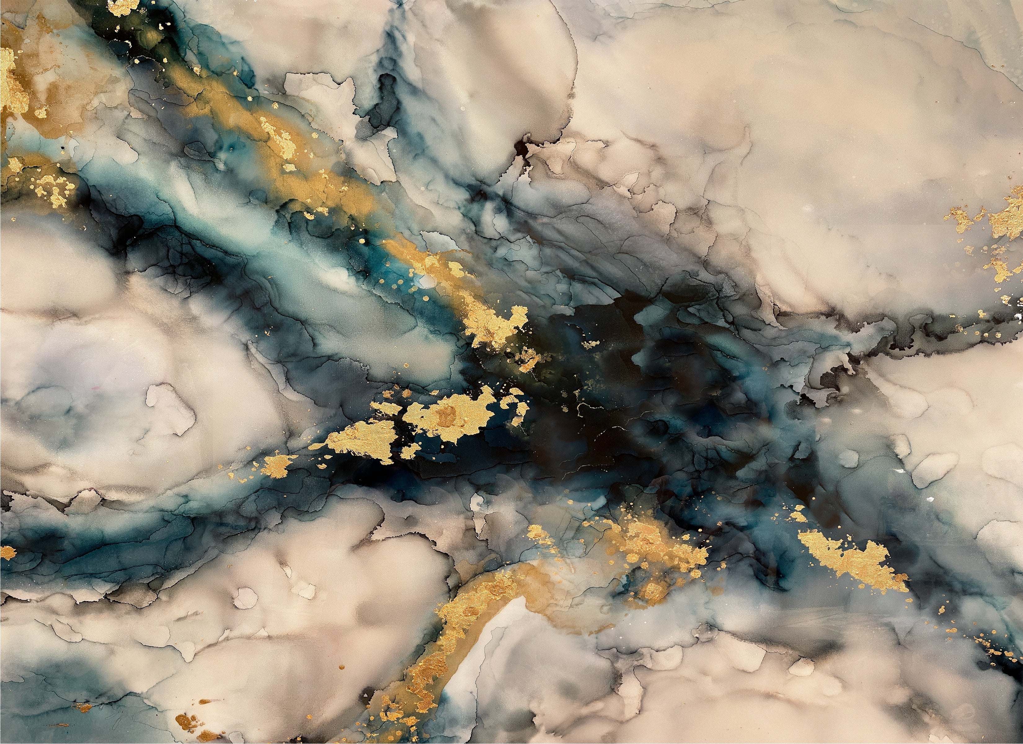 Marine Layer Wallpaper. Navy Teal