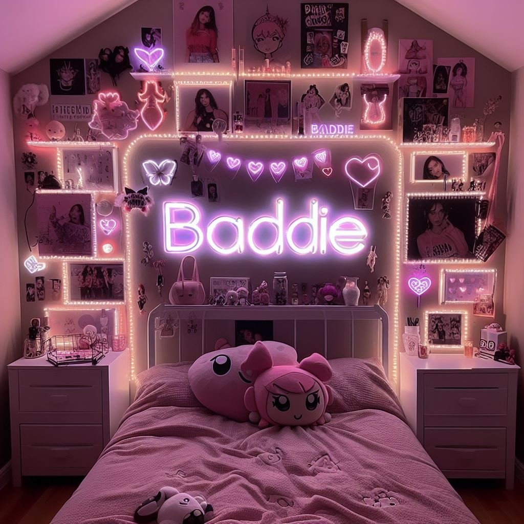 Baddie Aesthetic Rooms with LED Lights