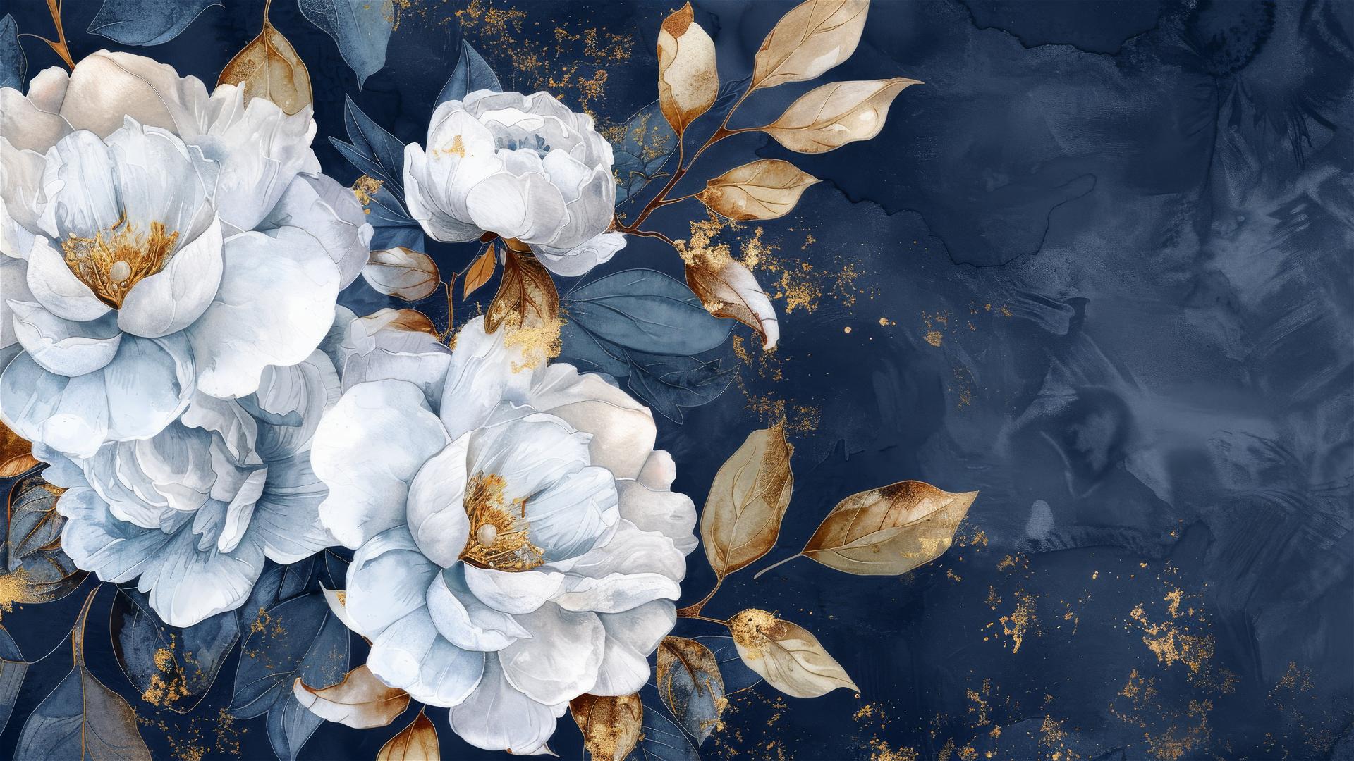 4K HD Wallpaper: white and gold