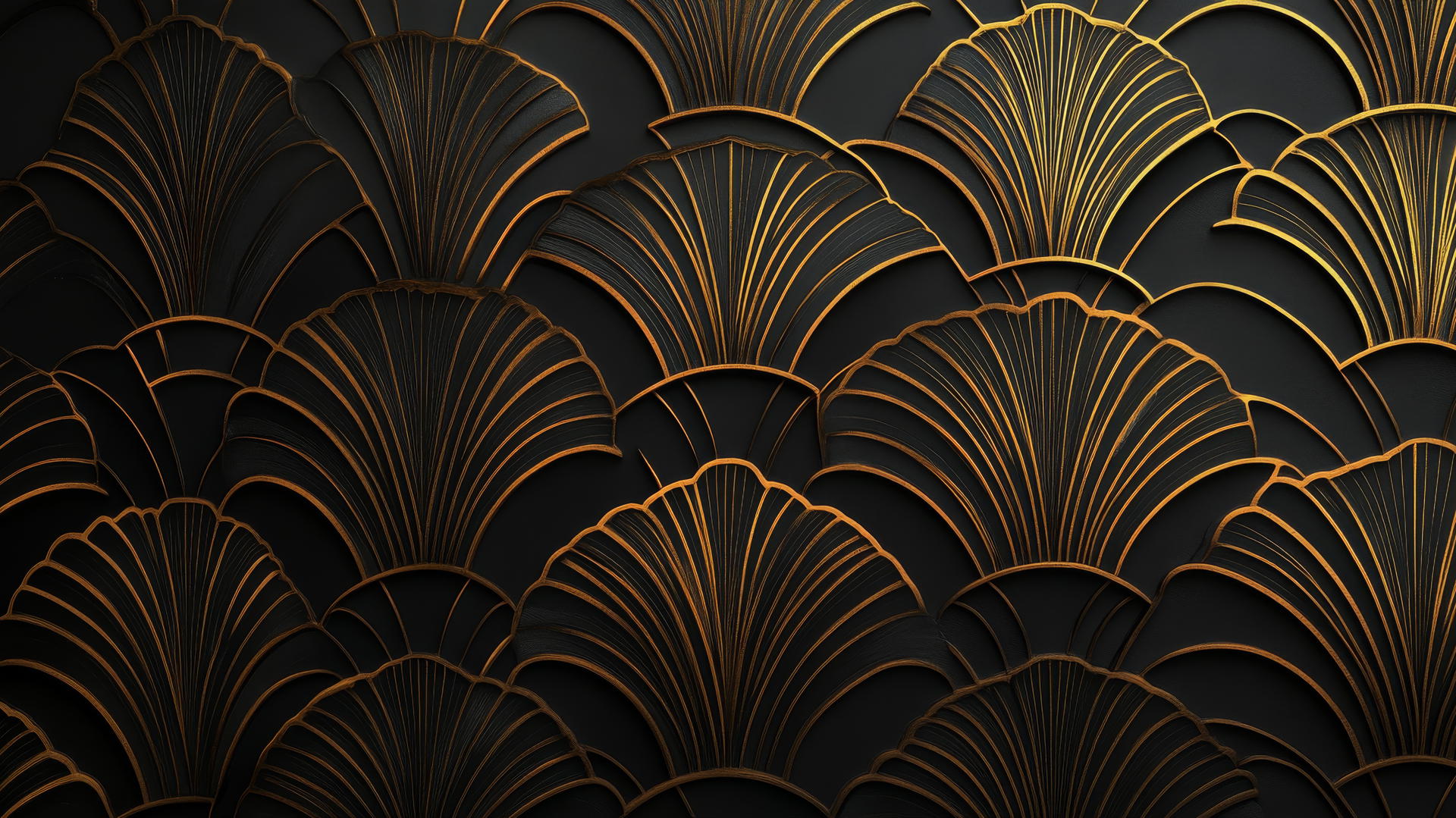 Aesthetic Black Wallpaper with Gold Art