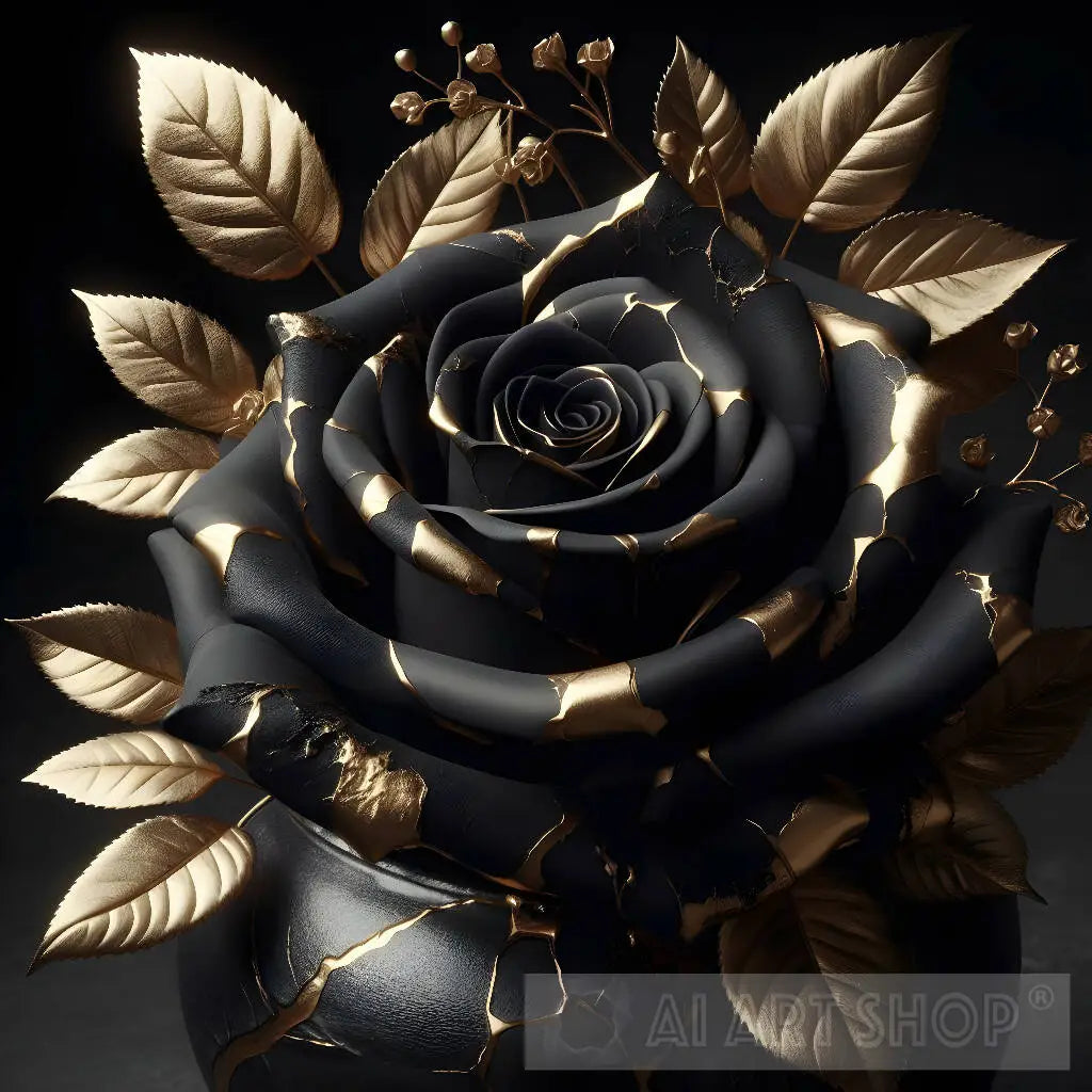 Black Gold Rose, Floral Elegance
