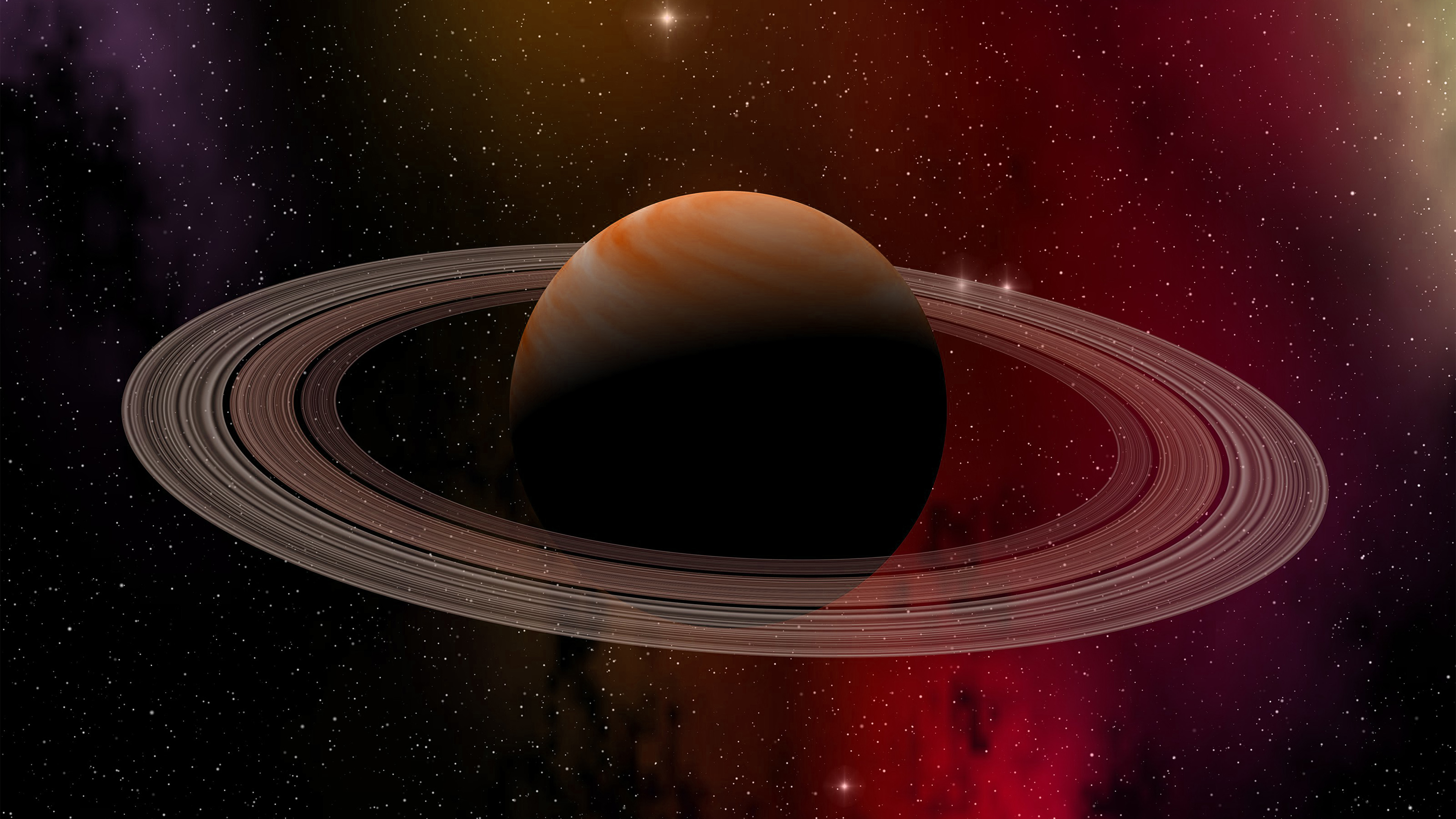Space Planet Saturn Star Art