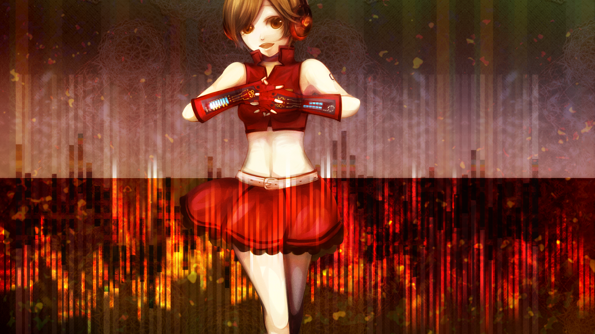 brown hair headphones meiko sakine