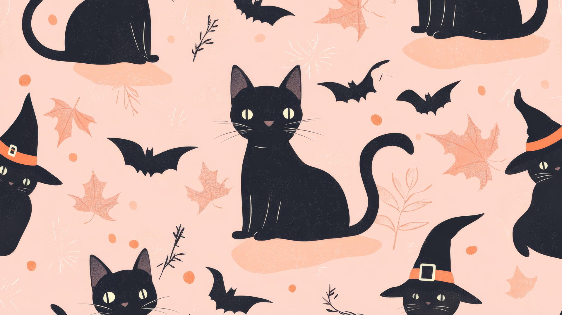 Preppy Halloween Wallpaper with Black
