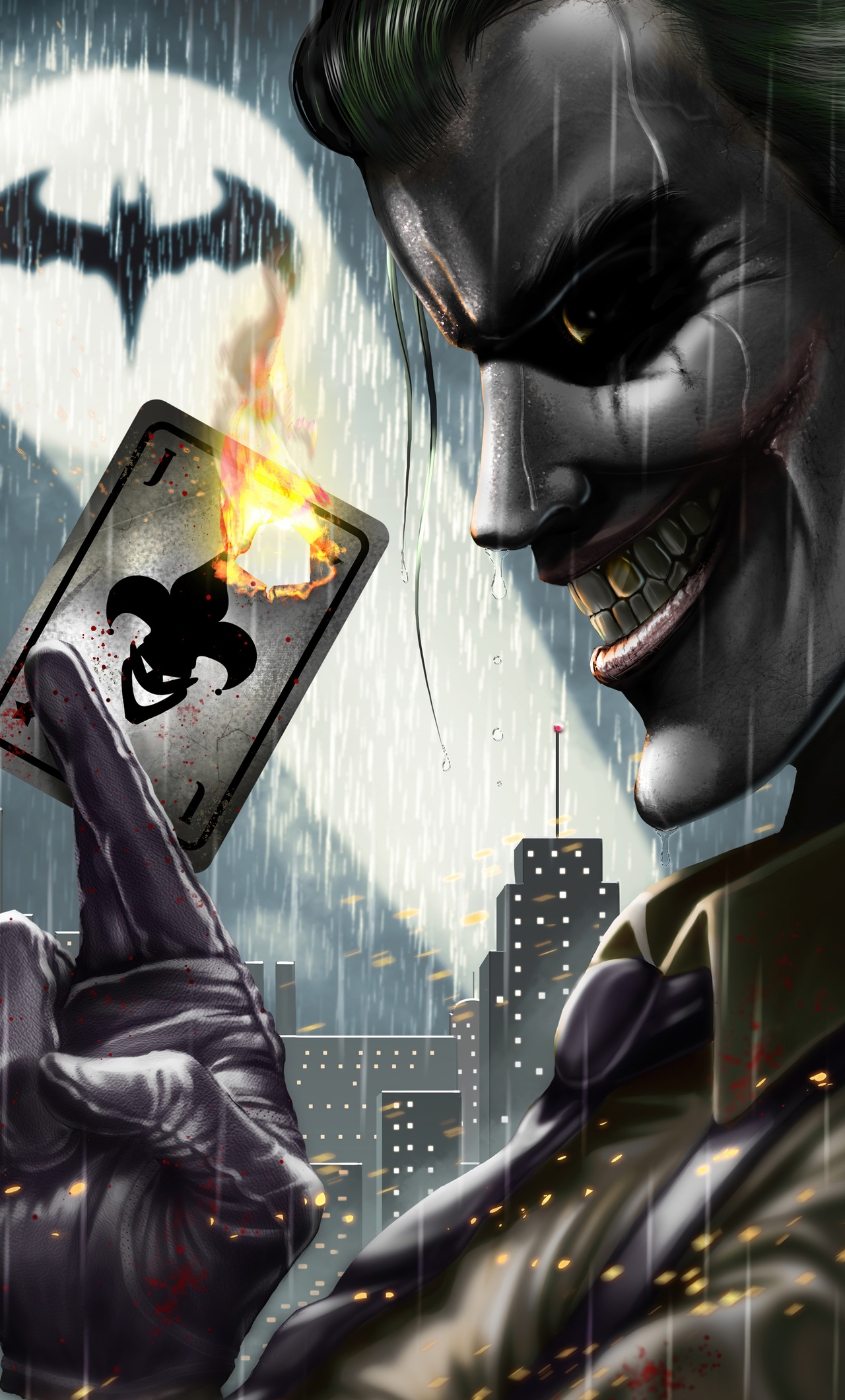 Joker Card Burning 4k iPhone
