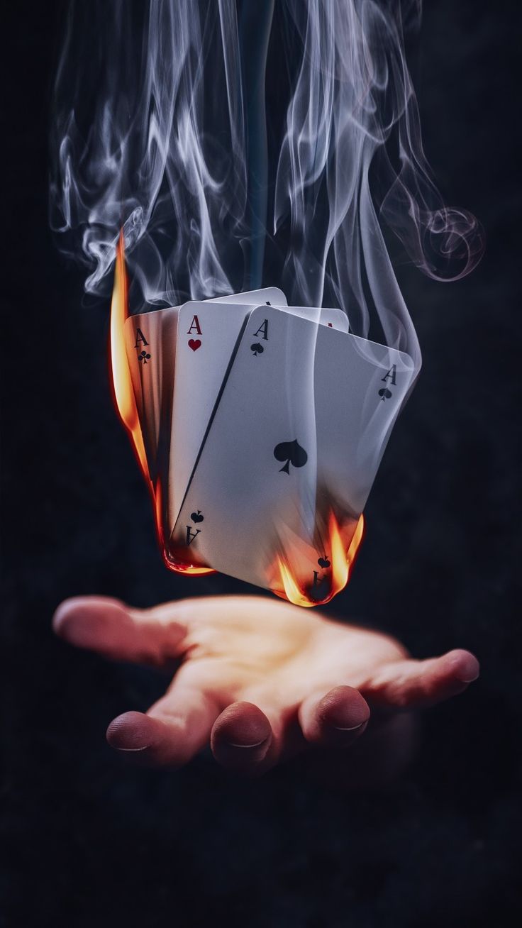 CARDS ON FIRE WALLPAPER