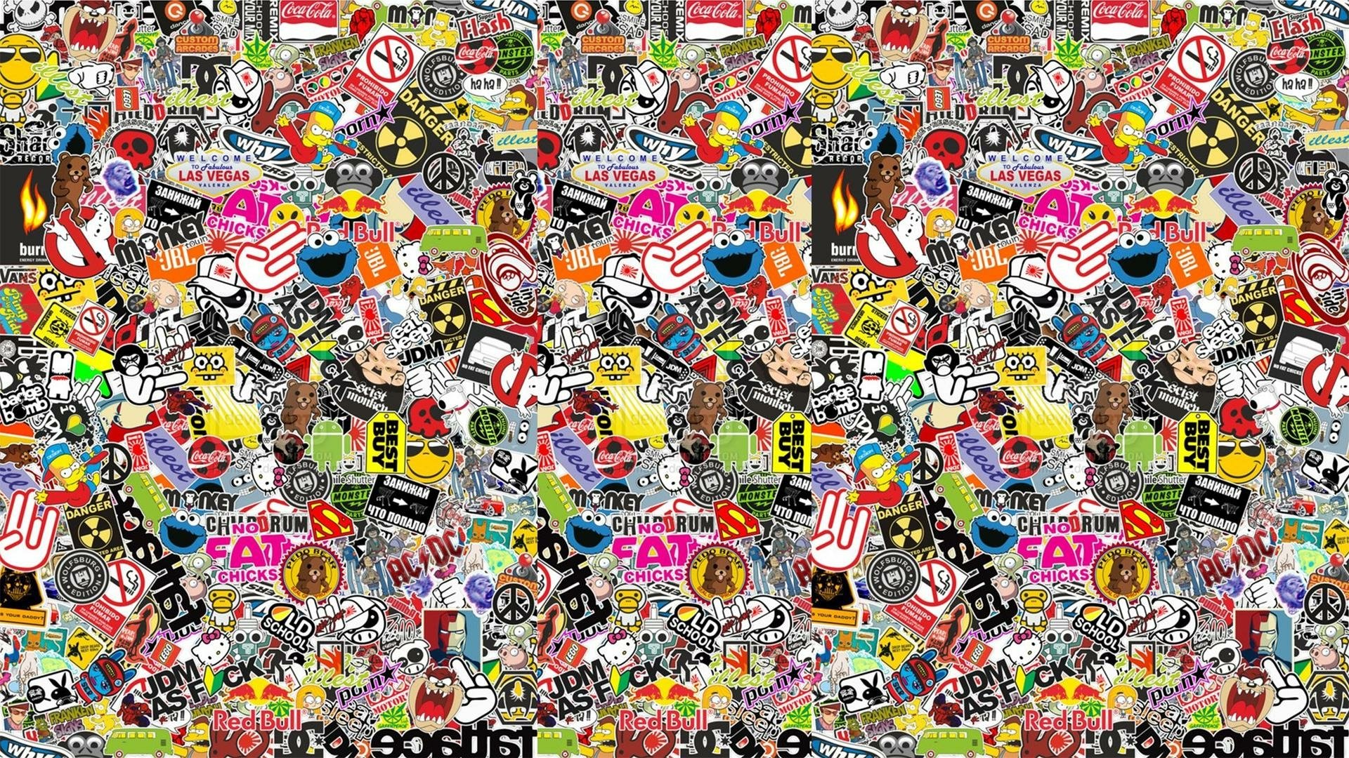 Vibrant Sticker Bomb Wallpaper