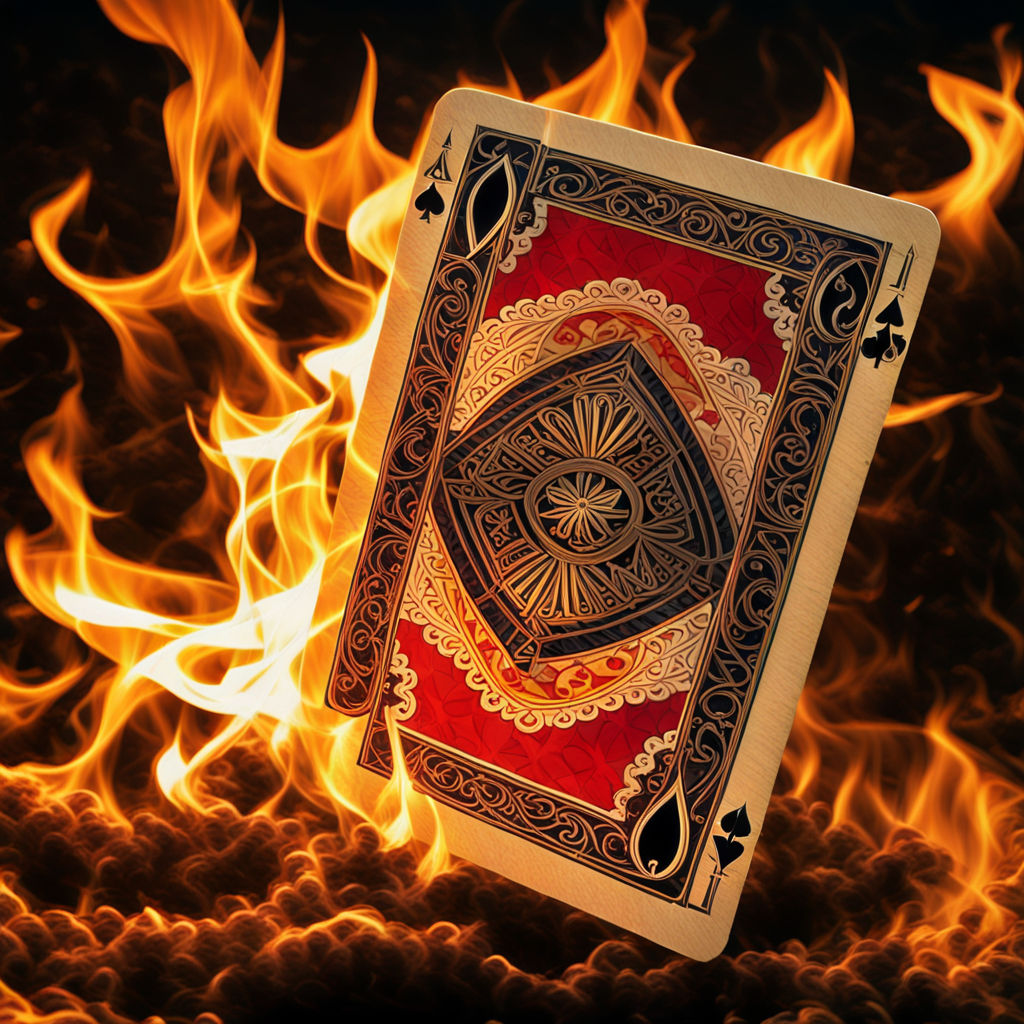 tattoo poker card ace in flames epic