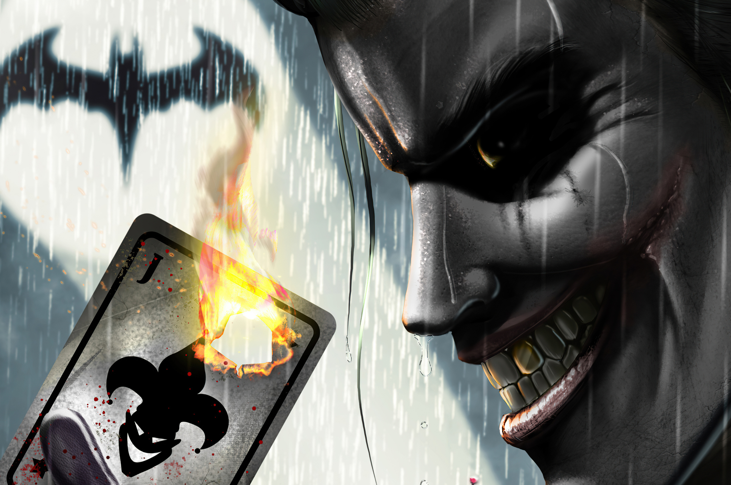 Joker Card Burning 4k