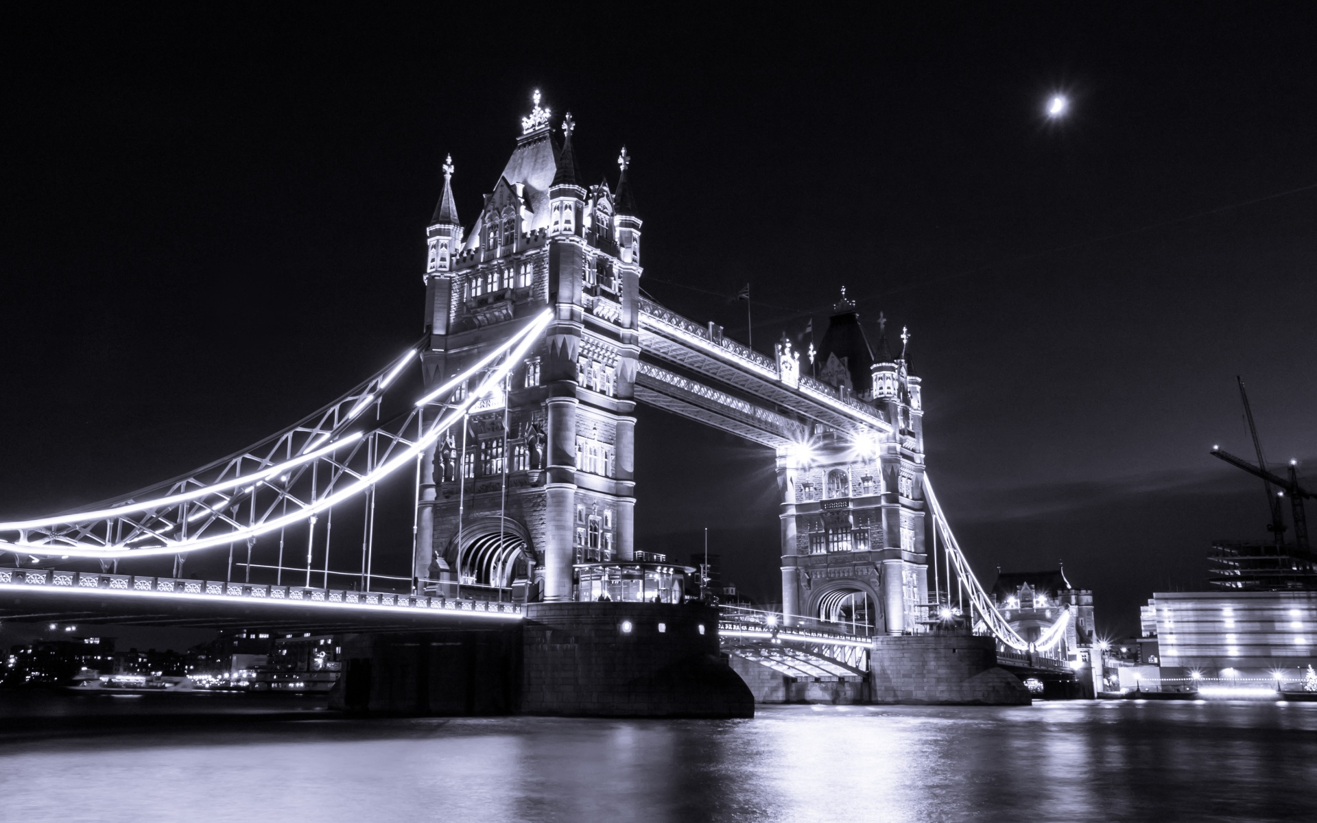 Tower Bridge London Monochrome 4K Wallpaper