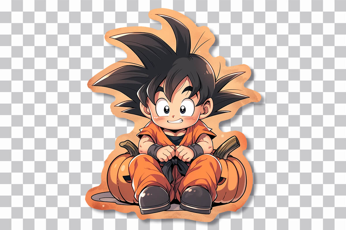 Baby Goku & Pumpkins Halloween Sticker