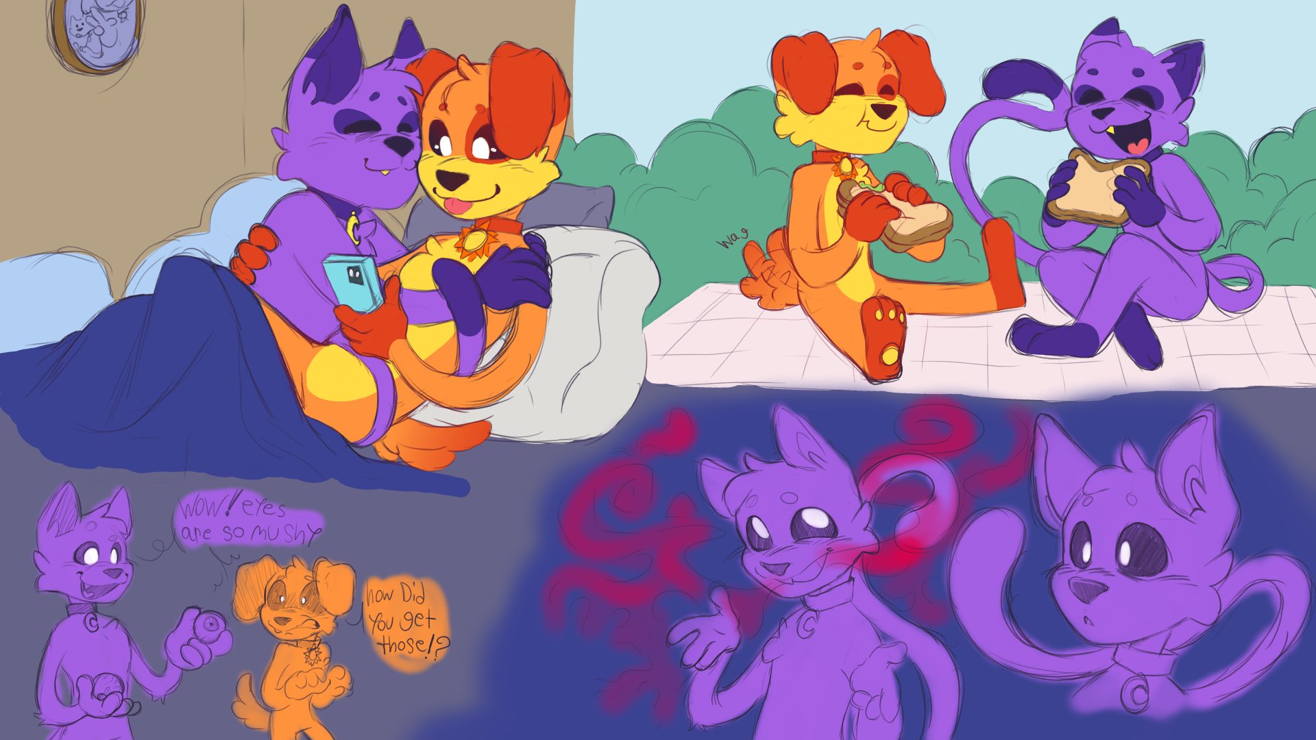 Catnap and dogday being in love <3 I