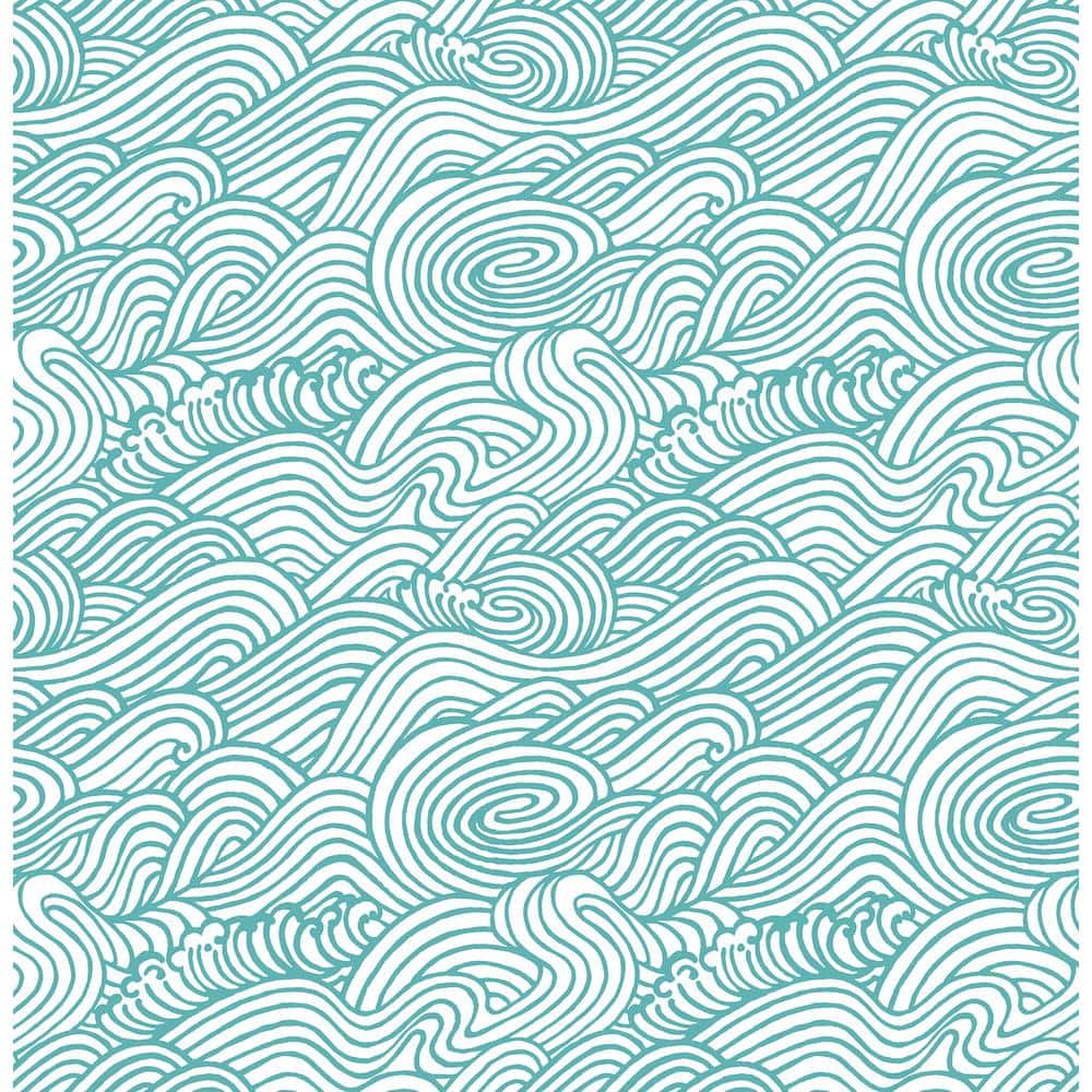A Street Prints Mare Teal Wave Paper