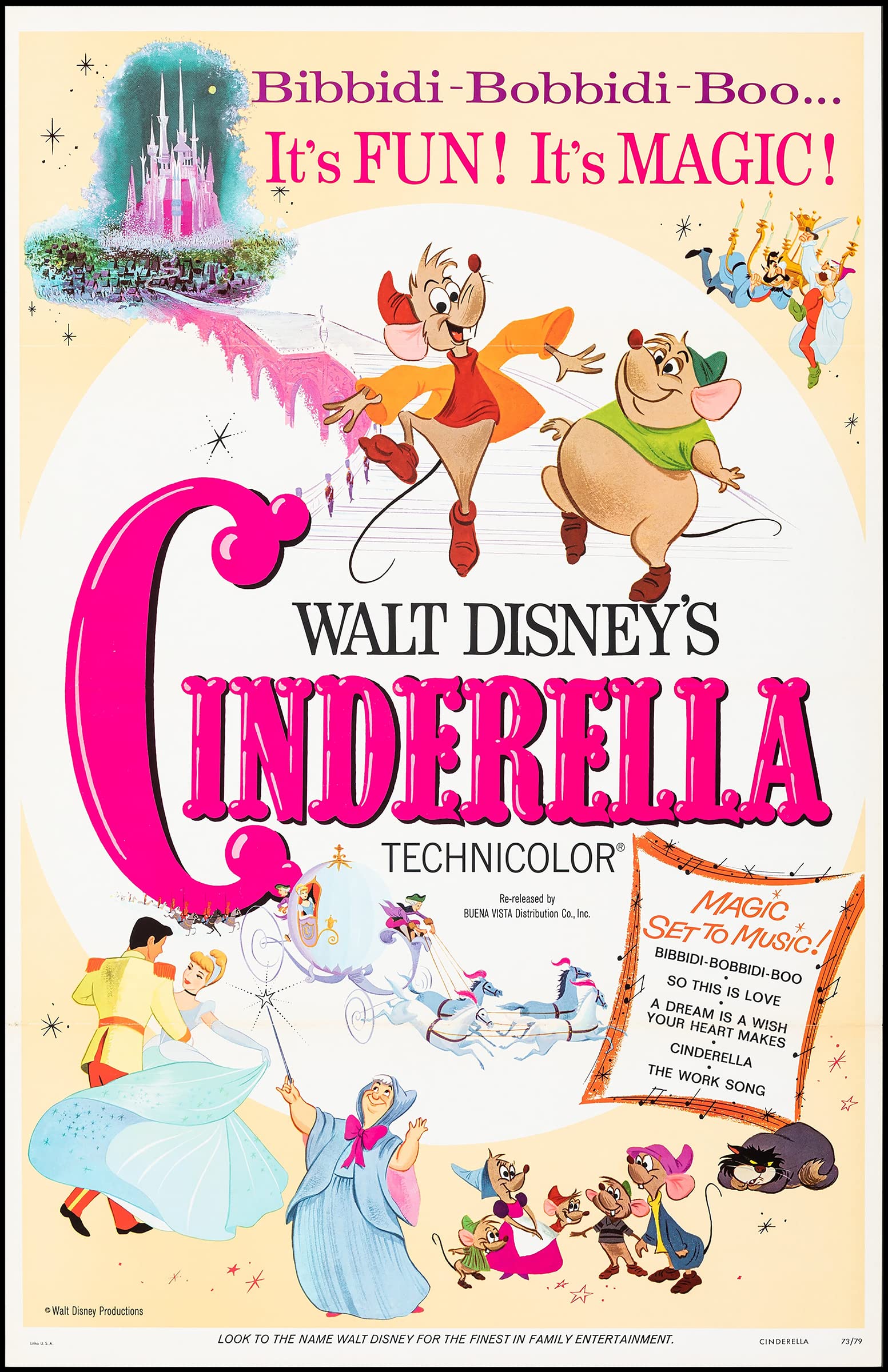 Cinderella 1950 Vintage Cartoon Poster