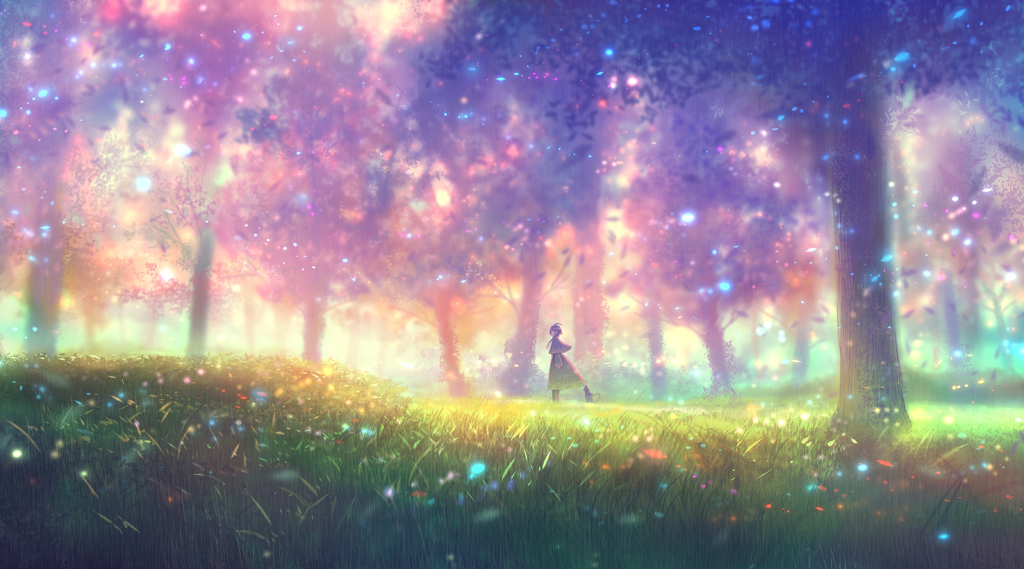 Enchanted Anime Forest: Mystical Nature in HD Grassscape by 防人
