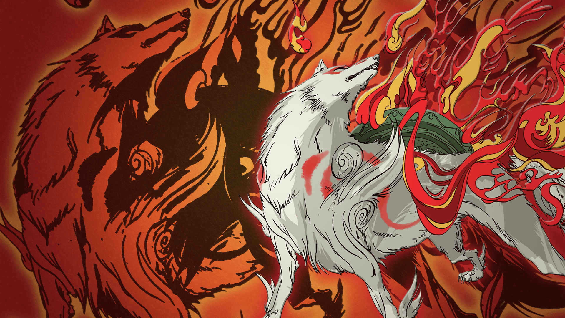 Made an Okami wallpaper with a friend