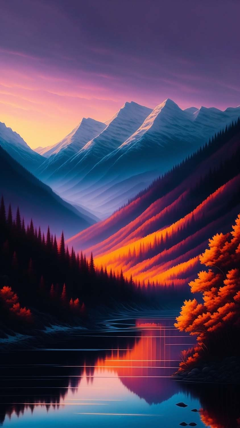 Scenic Lake Nature Ai iPhone Wallpaper HD